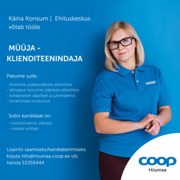 Käina Konsum | Ehituskeskus võtab tööle klienditeenindaja!